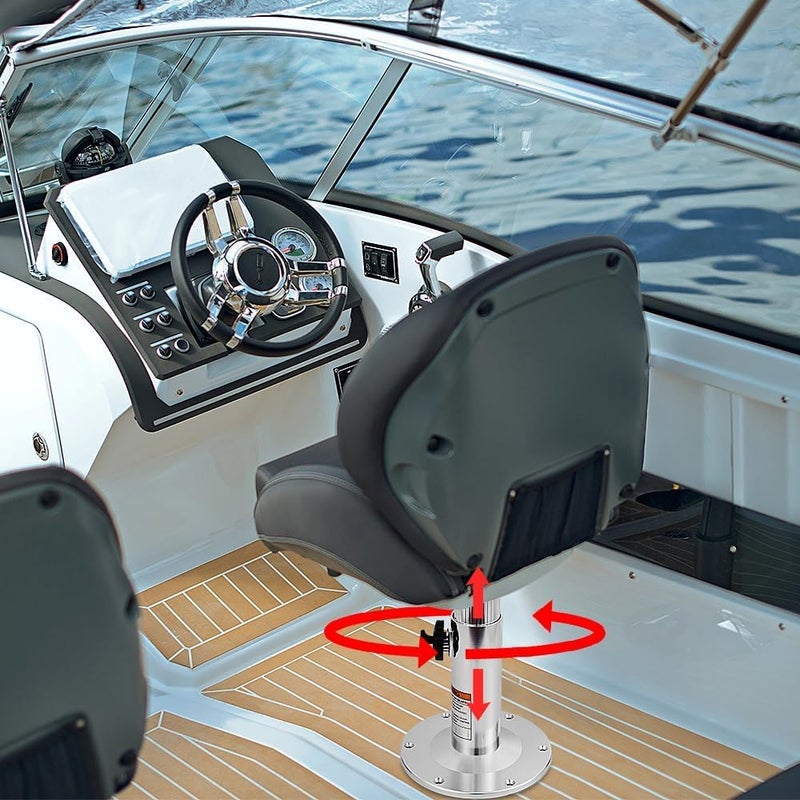 NOBLEZHU Adjustable Boat Seat Pedestal Height Locking Bases with Slide and Swivel for Locking Boat Seats Captain Chair 13 to 19 Inches Height, Adjustable Boat Seats and Pedestals - Image 5